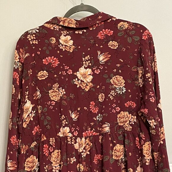 Torrid Top Lace Trim Babydoll Tunic Textured Stretch Rayon Floral Blouse 2X‎ EUC - Picture 6 of 12